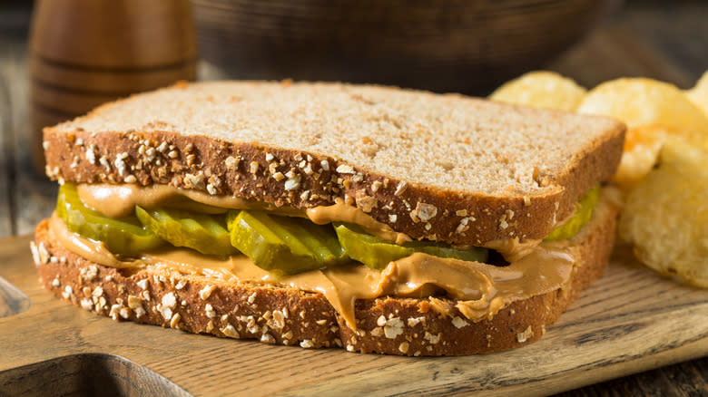 peanut butter and pickle sandwich