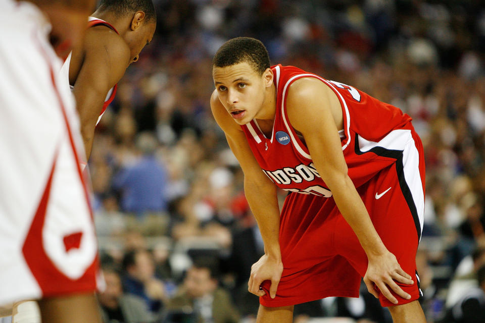 <p>This entire tournament run could be described by uttering one name: Stephen Curry. Before he became a two-time NBA MVP, Curry used a dazzling tournament performance to lead the Wildcats from an obscure 10 seed all the way to the Elite Eight. Curry and co. claimed Gonzaga, Georgetown and Wisconsin as victims on the way. Curry averaged a tournament-high 32 points per game and splashed a tourney-record average of 5.75 3-pointers. He nearly willed his team into the Final Four but came up just short with a 59-57 loss to No. 1 Kansas in the regional final. </p>