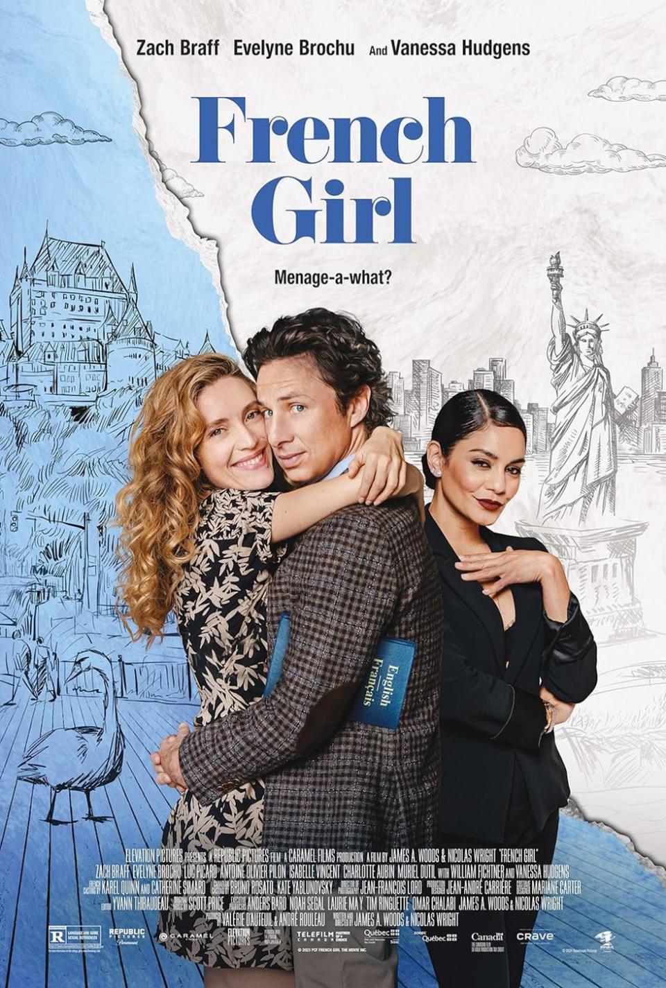 French Girl Movie poster Evelyne Brochu Zach Braff Vanessa Hudgens