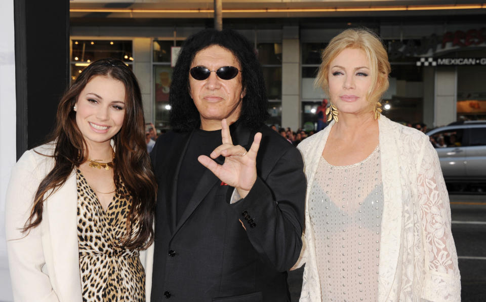 Sophie Simmons, Gene Simmons. and Shannon Tweed in 2012. (Photo: Jeffrey Mayer/WireImage)