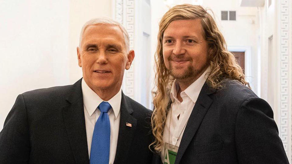 Sean Feucht with Mike Pence (Facebook)