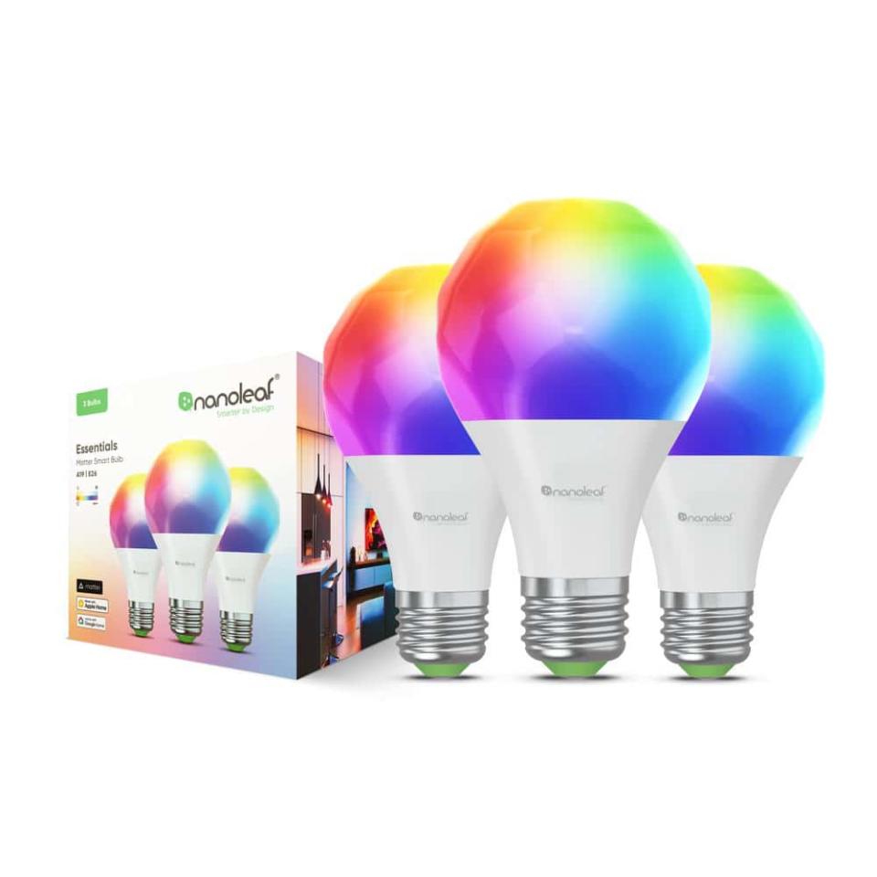 <p><a href="https://go.redirectingat.com?id=74968X1596630&url=https%3A%2F%2Fwww.homedepot.com%2Fp%2FNanoleaf-Essentials-Matter-A19-Smart-Bulb-Bright-White-and-Color-60-Watt-Equivalent-Thread-and-Bluetooth-3-Pack-NF080B03-3A19E%2F324195445&sref=https%3A%2F%2Fwww.popularmechanics.com%2Fhome%2Fg38817975%2Fbest-smart-bulbs%2F" rel="nofollow noopener" target="_blank" data-ylk="slk:Shop Now;elm:context_link;itc:0;sec:content-canvas" class="link ">Shop Now</a></p><p>A19 Smart Bulb White and Color</p><p>$49.99</p><p>homedepot.com</p>