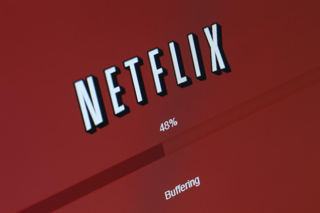 San Diego, California, USA - March 21, 2011: A closeup of a movie or TV show buffering on a computer through Netflix's "Watch Instantly" service, which allows users to stream content directly to their computer or TV through the internet.