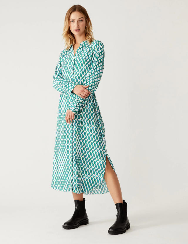 Spot pleat shirt dress on sale topshop