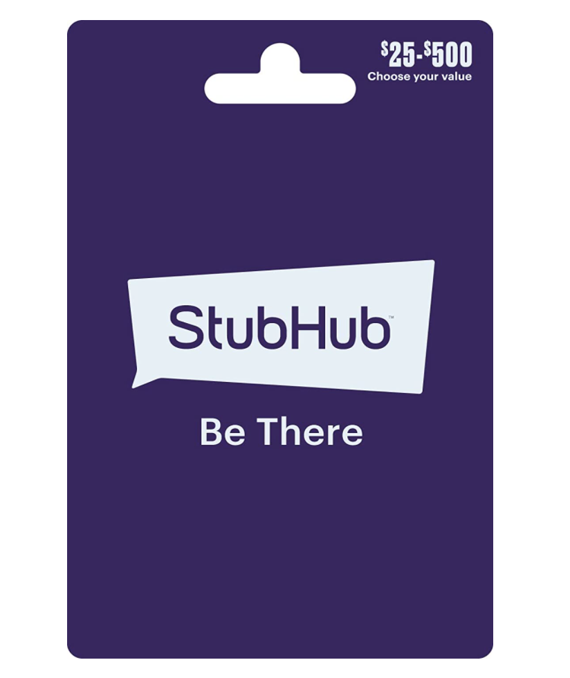 <p><a href="https://www.amazon.com/StubHub-Gift-Card-100/dp/B08DTPD2BV/ref=sr_1_2?keywords=stubhub%2Bgift%2Bcard&qid=1659454495&sprefix=stub%2Caps%2C227&sr=8-2&th=1&tag=syn-yahoo-20&ascsubtag=%5Bartid%7C2140.g.33501922%5Bsrc%7Cyahoo-us" rel="nofollow noopener" target="_blank" data-ylk="slk:Shop Now;elm:context_link;itc:0;sec:content-canvas" class="link ">Shop Now</a></p><p>Gift Card</p><p>$100.00</p>