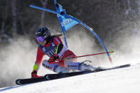 Switzerland's Lara Gut-Behrami competes during a women's World Cup giant slalom skiing race Saturday, Nov. 26, 2022, in Killington, Vt. (AP Photo/Robert F. Bukaty)
