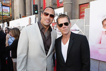 Dwayne 'The Rock' Johnson and Kevin Bacon at the Los Angeles premiere of Walt Disney's The Game Plan