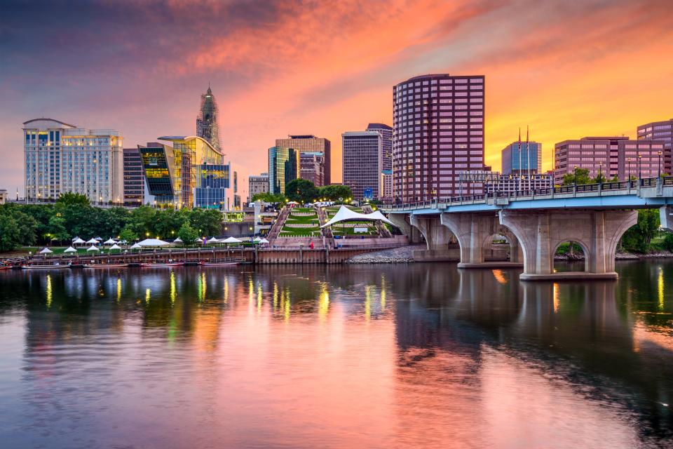 Downtown Hartford, Connecticut.