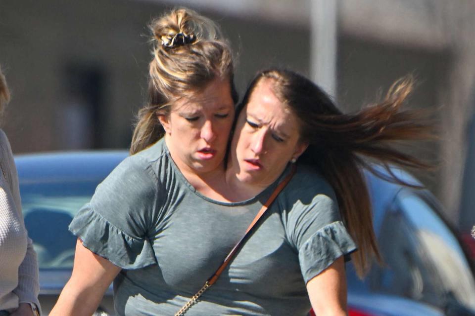 <p>MEGA</p> Conjoined Twin Sisters Abby and Brittany Hensel are spotted for the first time since it emerged Abby is now married, as they pick up potted plants and enjoy a ladies