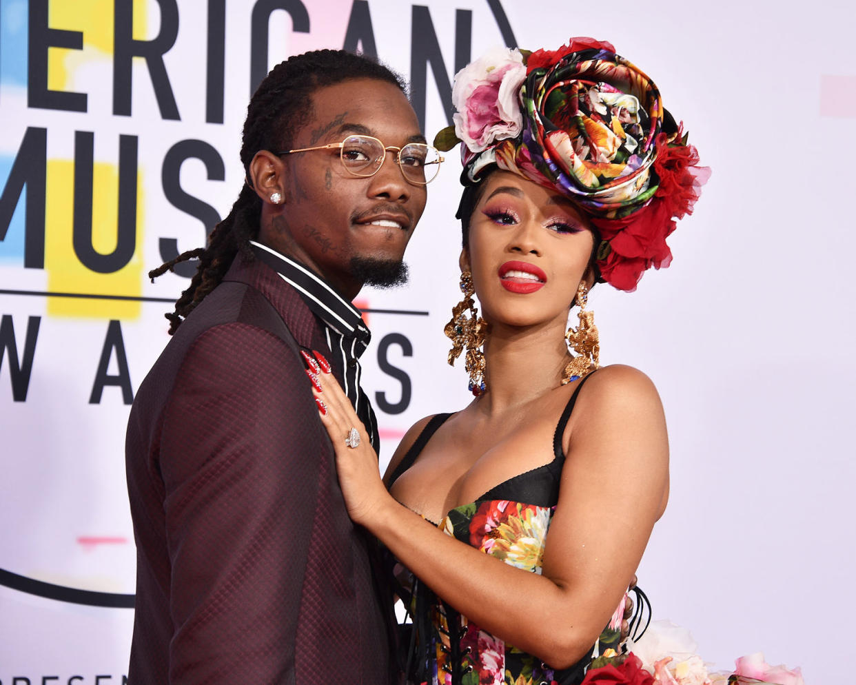 Offset and Cardi B attend the 2018 American Music Awards at Microsoft Theater on October 9, 2018 in Los Angeles, California. (Patrick McMullan via Getty Images)