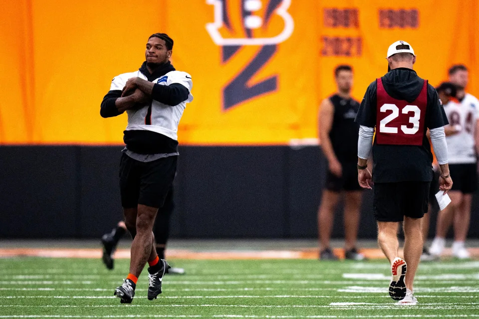 Wide receiver Ja'Marr Chase was primarily a spectator at the Bengals mandatory minicamp this week, but did attend all the meetings and participated in the walkthroughs. Chase skipped OTAs, opting to train on his own in Dallas.