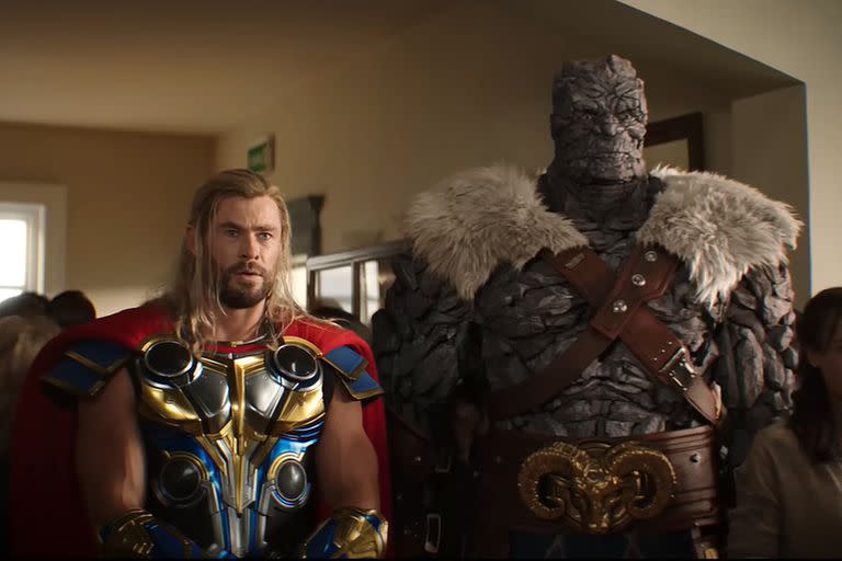 Chris Hemsworth (Thor) y Taika Waititi (Korg)