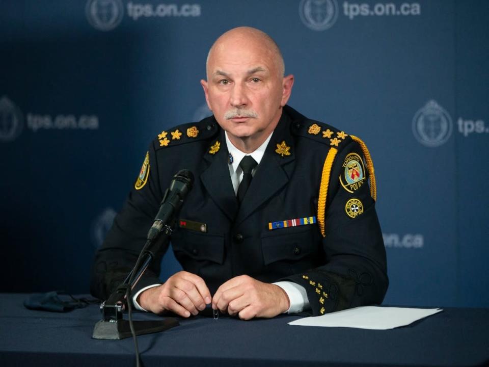 Toronto Police Chief James Ramer, pictured at police headquarters in 2020, is set to apologize to the city's Black community, CBC News has learned, ahead of the release of never-before-seen data on race in the service's use-of-force incidents. (Chris Young/The Canadian Press - image credit)