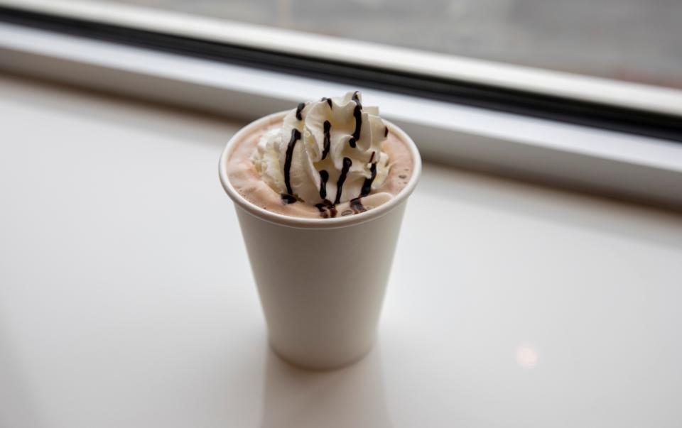 A hot chocolate at Crave in Hull on Jan. 20, 2022.