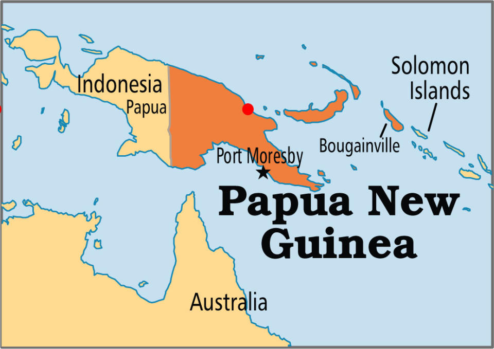 Madang, situated on PNG's northern coast, has seen a bay turn red following the spill. Source: OperationWorld