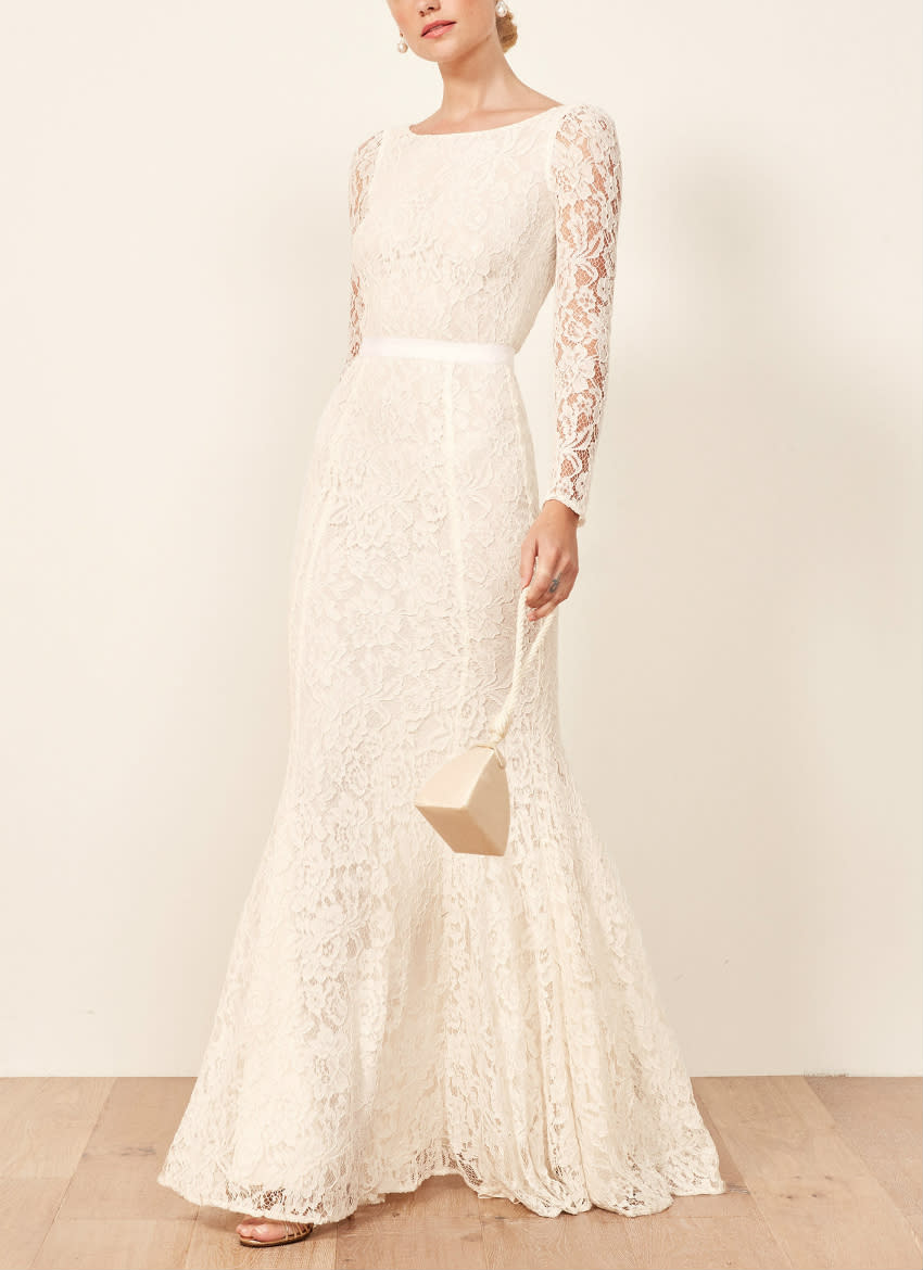 Reformation Lace Mermaid Silhouette Dress