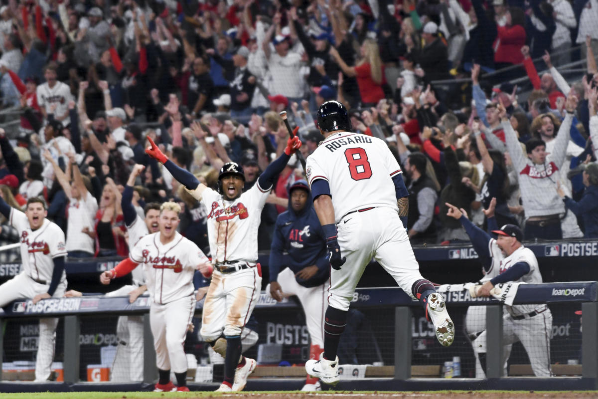 FOX Sports: MLB on X: NATIONAL LEAGUE CHAMPS 🏆 The @Braves are headed to  the World Series for the first time since 1999! #ForTheA   / X