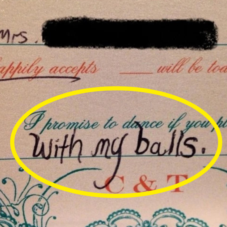 close up of someone written with my balls