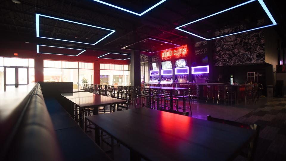 A bar area at High Caliber Karting and Entertainment in Meridian Township.