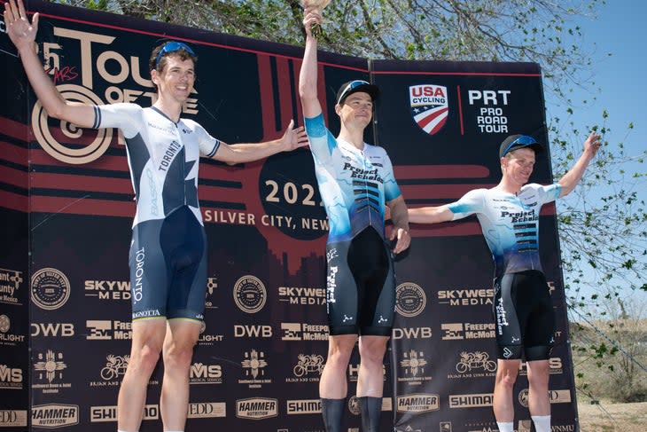 <span class="article__caption">Simpson and Stites went one-three for Project Echelon on stage 3.</span> (Photo: Tour of the Gila)