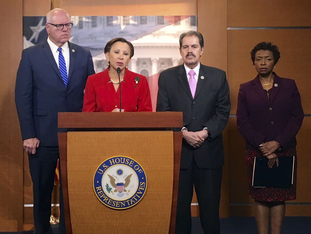 From left, New York Reps. Joe Crowley, Nydia Velazquez, Jose Serrano and Yvette Clarke