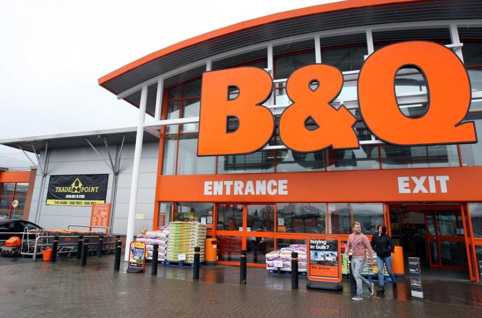 B&Q owner Kingfisher has upped its full-year sales and earnings outlook after first-half profits jumped amid a pandemic-driven DIY boom. (PA Archive)