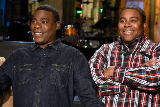 <p>Dana Edelson/NBCU Photo Bank/NBCUniversal via Getty Images</p> Tracy Morgan and Kenan Thompson on 'Saturday Night Live'