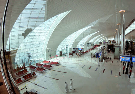 FILE PHOTO: A general view of the departure gates and duty free area at the Emirates' terminal (Terminal 3) in Dubai International Airport, October 9, 2008. REUTERS/Jumana El Heloueh/File Photo