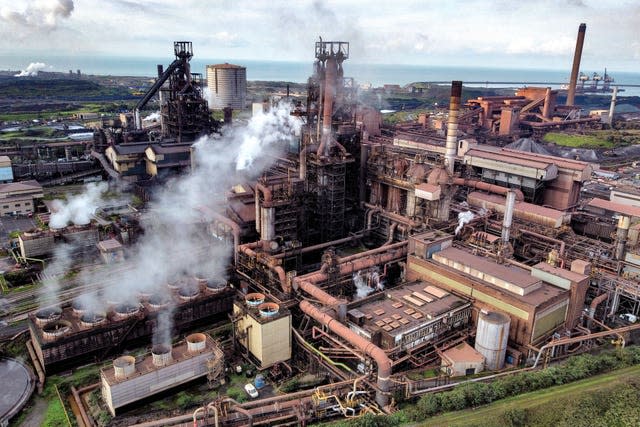 Smoke rises from Tata Steel’s Port Talbot steelworks 