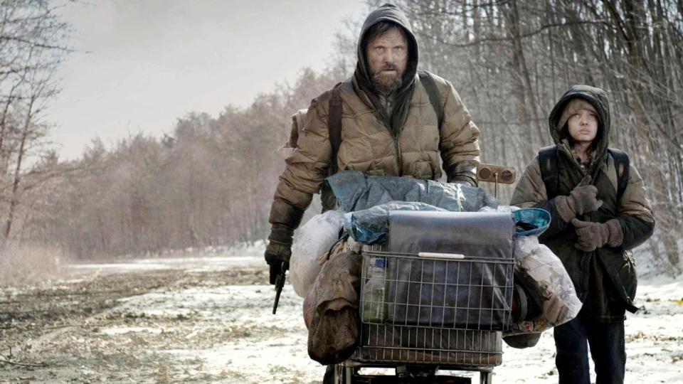 <p> Probably the saddest entry on this list, The Road – based on Cormac McCarthy’s Pulitzer-winning novel and directed by John Hillcoat – is an equally harrowing and tender experience. Viggo Mortensen and Kodi McPhee play a father and his young son, travelling across a charred America following an extinction-level event. We follow as the pair work to stay alive and avoid roaming gangs as they search the coast for warmth. It’s slow, sombre, and completely absorbing. </p>