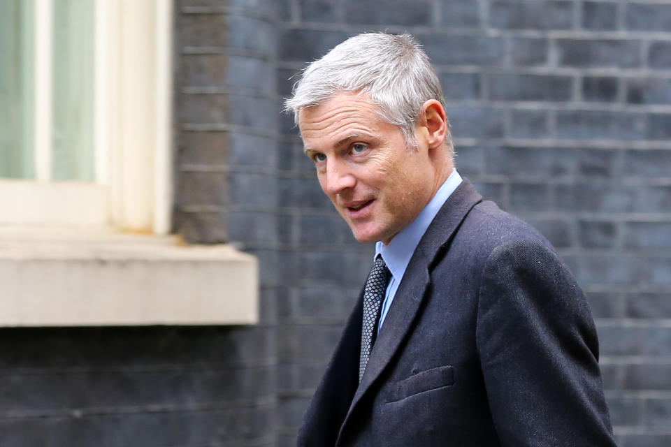 Zac Goldsmith, Minister of State for Environment, Food and Rural Affairs and Department for International Development arrives at Downing Street to attend the weekly cabinet meeting before the European Union summit on 17 and 18 October. The European Council will discuss a number of important issues, including Brexit. (Photo by Steve Taylor / SOPA Images/Sipa USA)