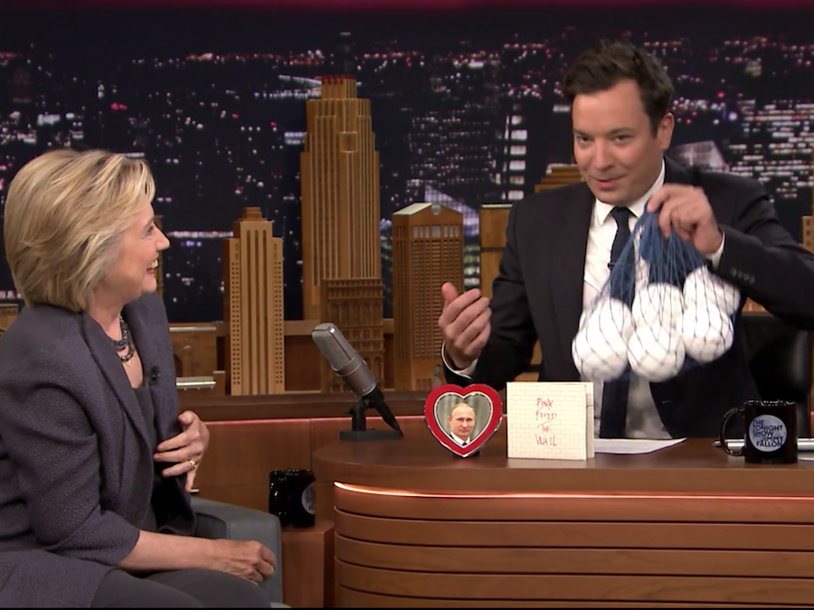 jimmy fallon hillary clinton donald trump interview softballs tonight show