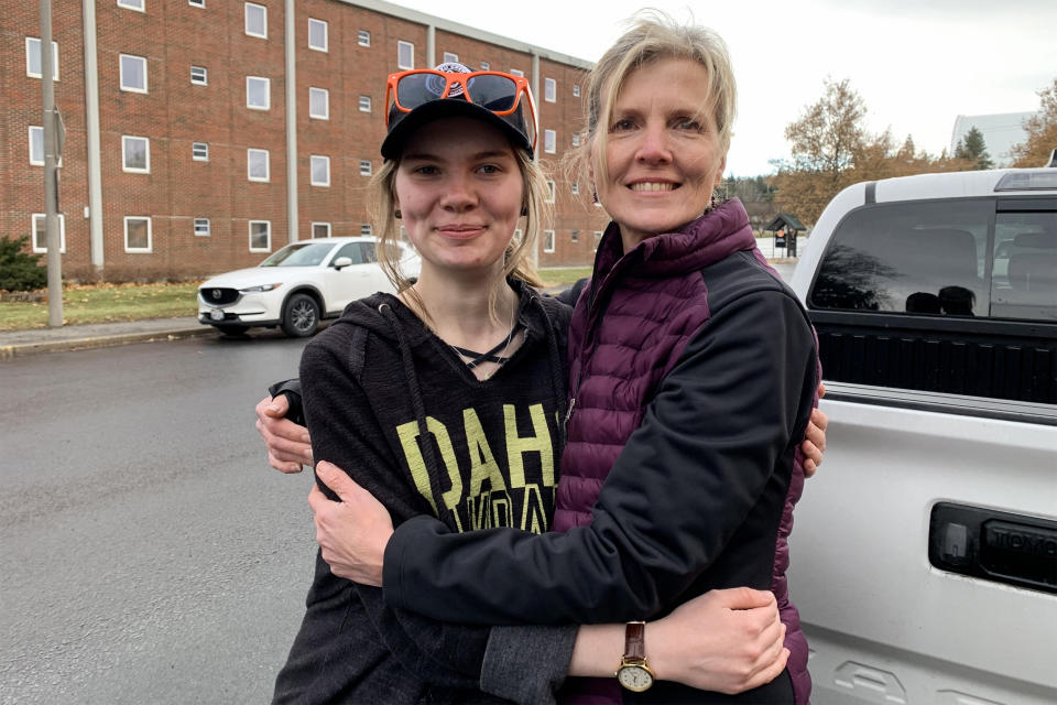 Heather Selph with her daughter Lucy, a senior at the University of Idaho in Moscow, Idaho. (Alicia Victoria Lozano / NBC News)