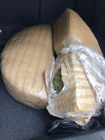 Marijuana found in the trunks of new Ford Fusion cars in Ohio in this undated photo obtained by REUTERS July 18, 2017. Drug Enforcement Administration Detroit /Handout via REUTERS