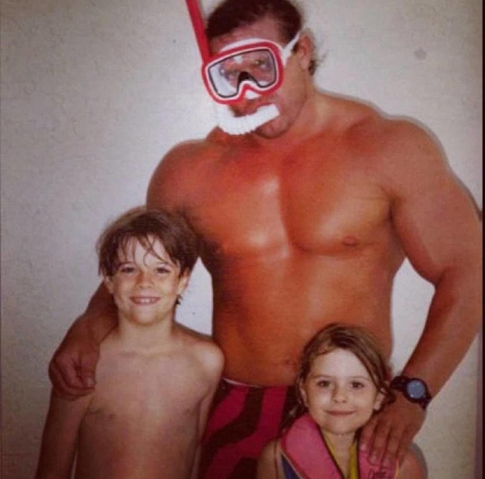 The late, great British Bulldog Davey Boy Smith with his kids, Harry, aka Davey Boy Smith Jr., and Georgia.