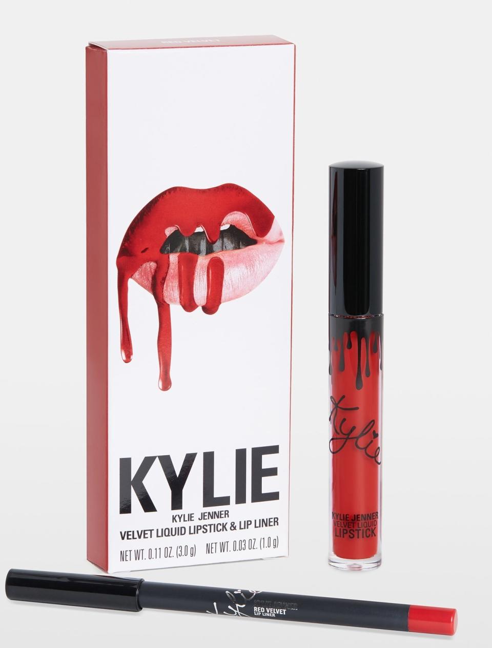 Shop Now: Kylie Cosmetics Lip Kit in Red Velvet, $27, available at Kylie Cosmetics.