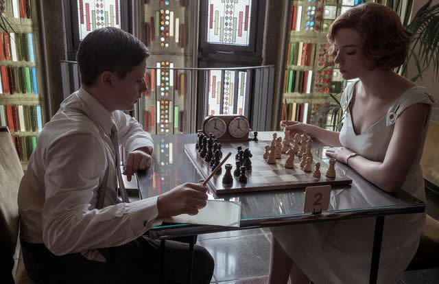 PHIL BRAY/NETFLIX Lous Serkis and Anya Taylor-Joy on 'The Queen's Gambit'