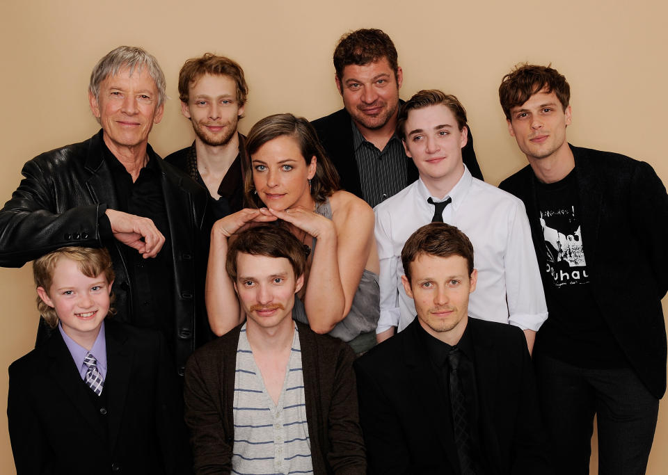 NEW YORK, NY - APRIL 23: (L-R) Daniel Frandson, Scott Glen, Johnny Lewis, Alison Elliott, director Jaffe Zin, Brad Henke, Kyle Gallner, Will Estes and Matthew Gray Gubler visit the Tribeca Film Festival 2011 portrait studio on April 23, 2011 in New York City. (Photo by Larry Busacca/Getty Images for Tribeca Film Festival)