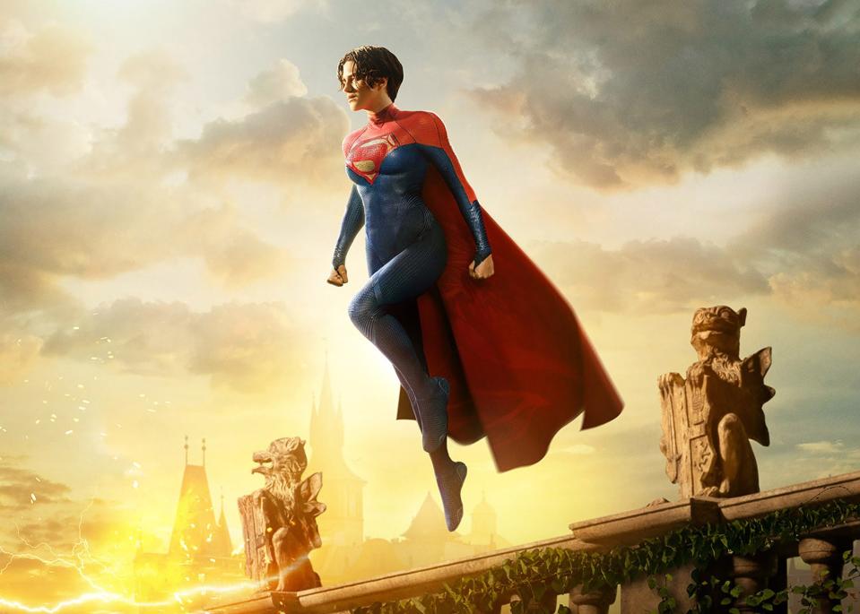 Kryptonian heroine Kara Zor-El (Sasha Calle), aka Supergirl, goes up, up and away in "The Flash."
