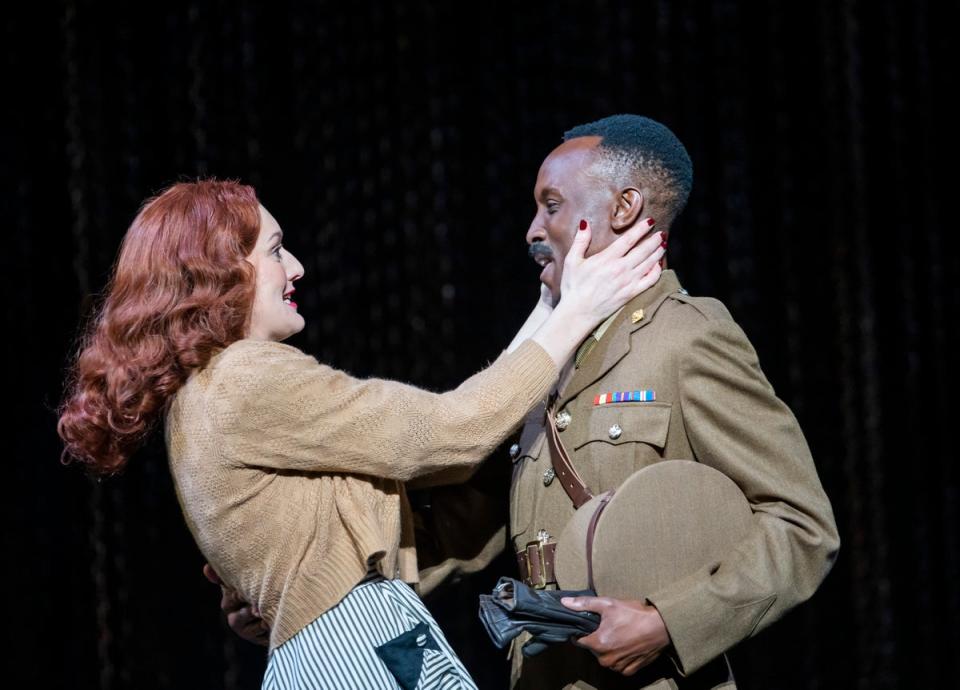 Heather Lowe and Innocent Masuku in The Yeoman of the Guard, ENO’s current production (Tristram Kenton)