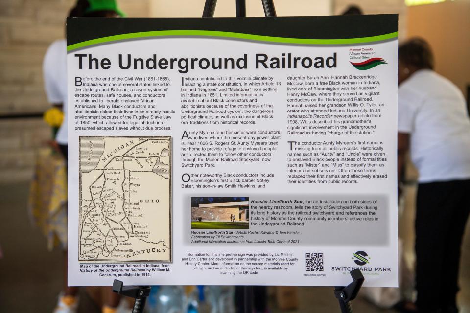 The former Monon Railroad Stockyard, where Switchyard Park is today, was part of an Underground Railroad route. A new historical marker to be installed at the park details some of what is known about local Black conductors.