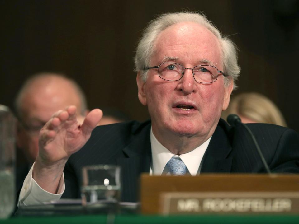 U.S. Sen. John D. Rockefeller (D-WV) testifies during a Senate Water and Wildlife Subcommittee hearing on Capitol Hill on February 4, 2014 in Washington, DC.