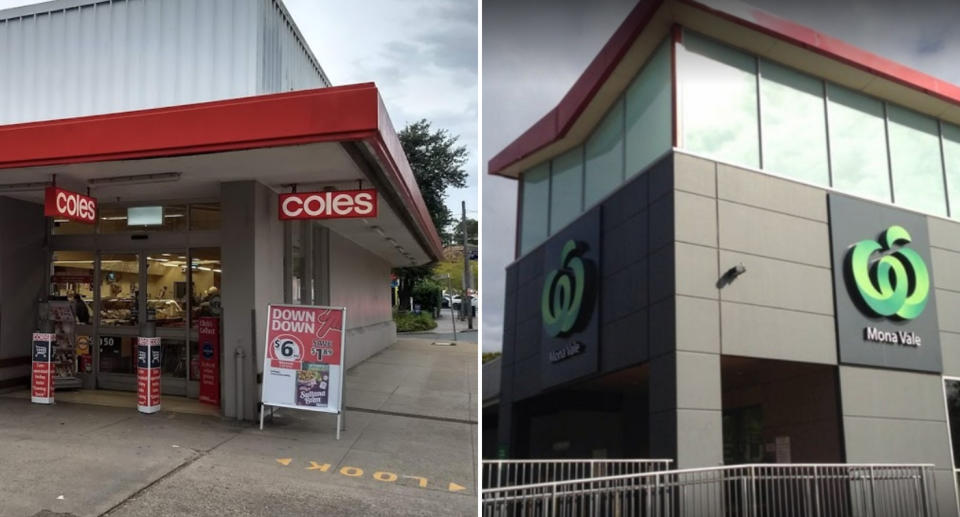 Coles Turramurra (left) and Woolworths Mona Vale (right)