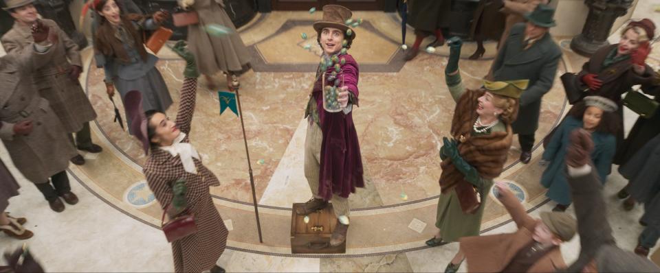 Timothée Chalamet as Willy Wonka in "Wonka."
