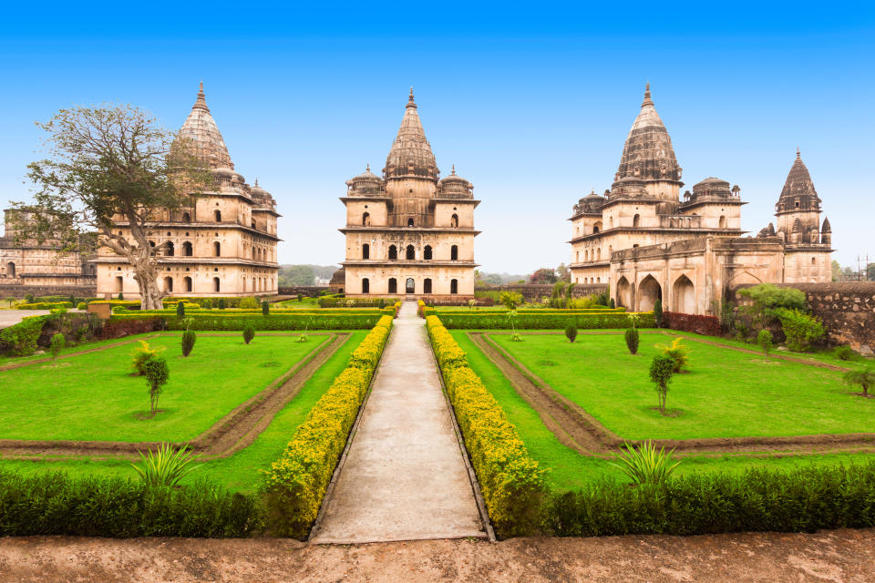 Chhatris or Cenotaphs are dome shaped structure built in 17th century for a long memory about raja of Orchha city.