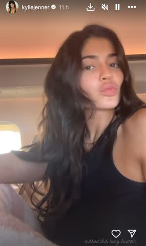 <p>Kylie Jenner/Instagram</p> Kylie Jenner reveals new longer hairstyle in makeup-free selfie video posted on her Instagram Stories on April 5