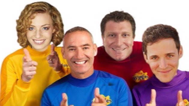 The new Wiggles - Anthony with Emma Watkins, Lachlan Gillespie, and Simon Pryce