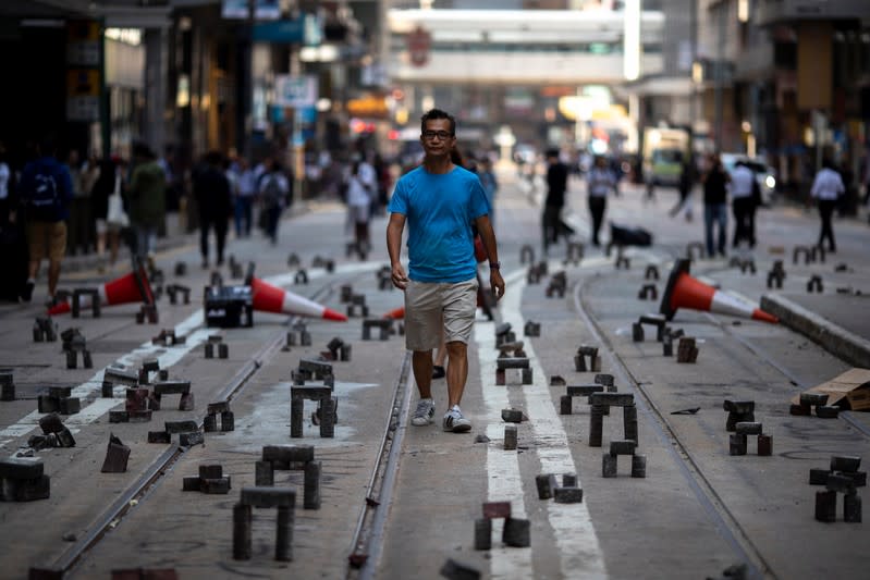 Protests in Central district in Hong Kong