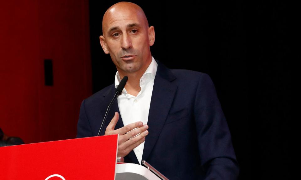 <span>Luis Rubiales has been charged with one count of sexual assault and one of coercion.</span><span>Photograph: Eidan Rubio/RFEF/AFP/Getty Images</span>