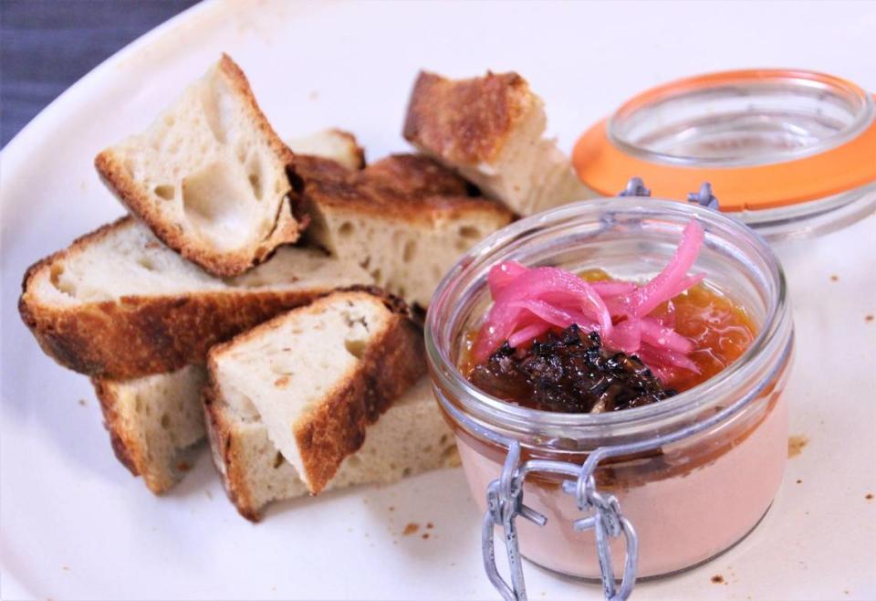 Foie gras mousse, kumquat marmalade and house made crusty bread is among the dishes at Vestige in Ocean Springs. The farm-to-table restaurant in downtown is one of 20 James Beard semi-finalists for Outstanding Restaurant in the U.S.
